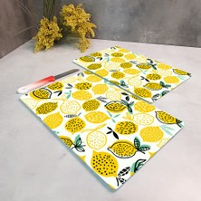 Decorita Cam Kesme Tahtası - Cam Kesme Tablası | 2'li Takım Sarı Limonlar | 20cm x 30cm