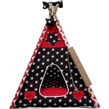 Moonstar Xl Kırmızı Siyah Yıldızlı Kedi Köpek Çadırı 70 x 70 cm