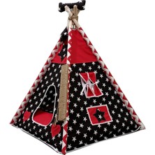 Moonstar Xl Kırmızı Siyah Yıldızlı Kedi Köpek Çadırı 70 x 70 cm