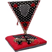 Moonstar Xl Kırmızı Siyah Yıldızlı Kedi Köpek Çadırı 70 x 70 cm