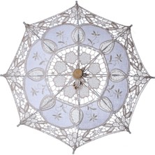Zsykd Düğün Gelin Şemsiyesi, Boyut: Uzunluk 26CM / Çapı 29CM (Sütlü Beyaz) (Yurt Dışından)