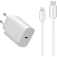 Hytech HY-XE40PD 20W Apple iPhone Uyumlu Hızlı Şarj Adaptörü + iPhone Uyumlu Şarj Kablosu