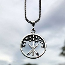 Takılingo Çerkez Adige Yuvarlak Gümüş Erkek Kolye