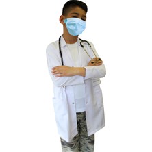 Erkek Çocuk Doktor Önlüğü ( 2 -15 Yaş Aralığı Bedenler ) Öğretmen Laboratuvar Beyaz Önlük