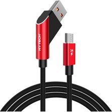 Hytech HY-X215 3A Micro USB 1 mt Siyah Data + Şarj Kablosu