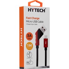 Hytech HY-X215 3A Micro USB 1 mt Siyah Data + Şarj Kablosu