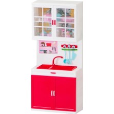 Kayyum Oyuncak Mutfak Seti - Tekli Kırmızı Dolap Lavabo Tencere Mutfak Setleri 3834-3