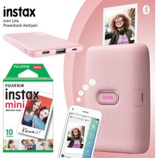 Fujifilm Instax Mini Link Pembe Akıllı Yazıcı - 10'lu Mini Film ve Powerbank