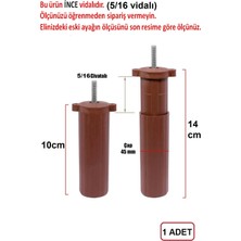 Orta Plastik Mobilya Koltuk Kanepe Ayağı Tek Adet Ceviz 10 - 14 cm 5/16 Vida (Vida Ölçüsüne Dikkat)