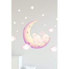 Duende Sticker Uykucu Tavşan ve Aydede Duvar Stickerı