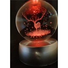 Mobgift Ren Geyiği Kristal Cam Küre Işıklı