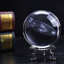 Mobgift Güneş Sistemi Kristal Cam Küre Standlı (Gümüş)