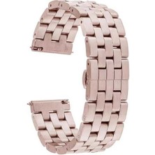 Nezih Case Samsung Galaxy Watch 46MM Uyumlu 22MM Baklalı Metal Kordon Rose Gold