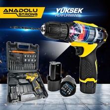 Anadolu Strong Anadolustrong ANS1062S 12V Çift Akülü Şarjlı Matkap Li-Ion Bataryalı 27 Parça Hediyeli Matkap