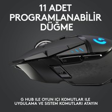 Logitech G G502 LIGHTSPEED 25.600 DPI Yüksek Performanslı Kablosuz Oyuncu Mouse - Siyah