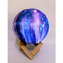 Mobgift 3D Galaksi Gezegen 36 cm Standlı Gece Lambası (7 Renkli)