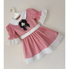 Moms And Babies Kız Bebek-Çocuk Vintage Pembe Fistolu Elbise
