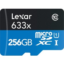 Lexar 256GB High-Performance 633X Microsdhc Uhs-I 100MB/S Okuma 45MB/S Yazma C10 A1 V30 U3 Hafıza Kartı + Adaptör