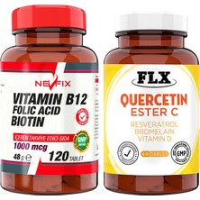 FLX Nevfix Vitamin B12 120 Tablet & Flx Kuersetin Ester C 60 Tablet