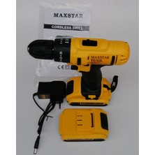 Maxstar Tools Turbo 24V5AH Turbo X2 Li-Ion Çift Akülü Profesyonel Vidalama Şarjlı Darbesiz Matkap