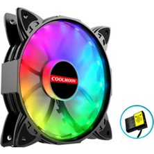 Cool Moon RGB PC Soğutma Fanı 12V RGB 4 Pinli 12 cm Sessiz Kasa Fan