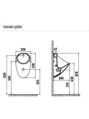 Creavit TP635 Üstten Girişli Pisuar