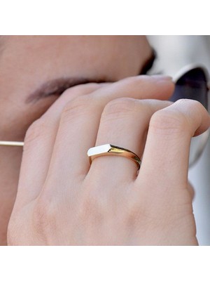 Engingold 14 Ayar Altın Plaka Form Yüzük