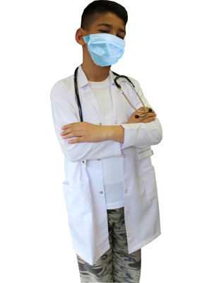 Erkek Çocuk Doktor Önlüğü ( 2 -15 Yaş Aralığı Bedenler ) Öğretmen Laboratuvar Beyaz Önlük