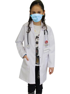 Kız Çocuk Doktor Önlüğü ( 2 -15 Yaş Aralığı Bedenler ) Öğretmen Laboratuvar Beyaz Önlük
