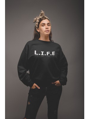 Grif Kadın Life Baskılı Sweatshirt