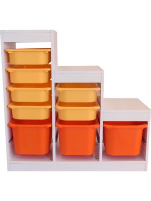 Wood & Joy Doğal Ahşap Çok Amaçlı Oyuncak Dolabı 9 Gözlü Oyuncak Saklama Dolabı