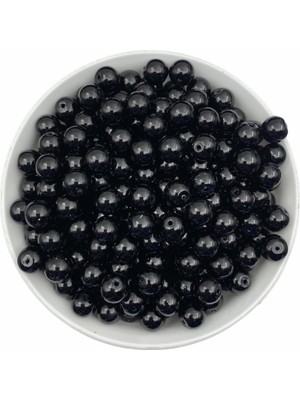 Hedef Bijuteri 50 gr 10MM Siyah Cam Inci Boncuk ,takı Yapım BONCUĞU(50GR,~40 Adet )