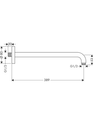 Hansgrohe  Duş Kolu 38,9 cm HNG27413340