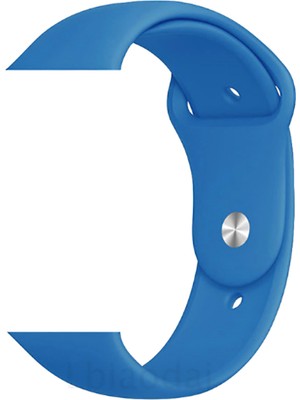 Nezih Case Apple Watch Seri 2/3/4/5/6/se 42MM Uyumlu Klasik Silikon Kordon Royal Blue