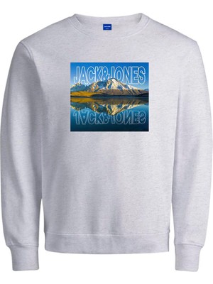 Jack & Jones Jorbents Erkek Gri/beyaz Sweat