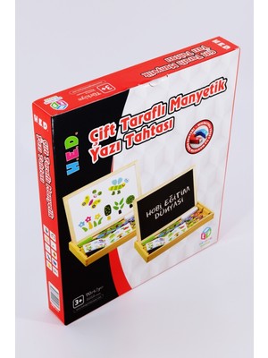 Hobi Eğitim Dünyası Çocuk Zeka Geliştirici Ahşap Çift Taraflı Manyetik Yazı Tahtası