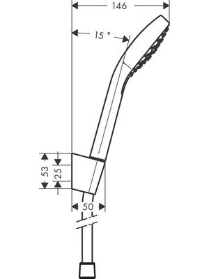 Hansgrohe Croma Select E Duş Askı Seti 1 Jet, 125 cm Duş Hortumu ile HNG26424400