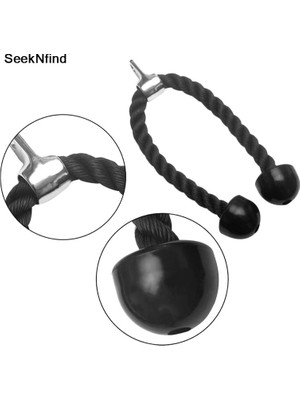 Paslanmaz Krom Kaplama Çelik Kopçalı Triceps Çekiş Halatı Rope Pushdown Aparatı (69 Cm)