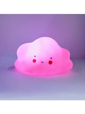 Mobgift 3D Silikon Bulut Gece Lambası (Pembe)