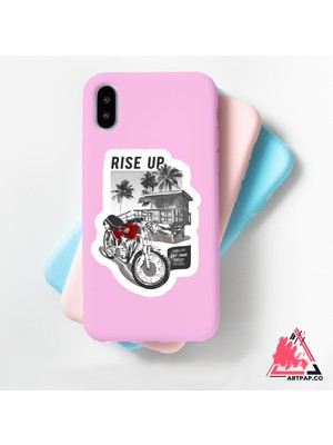 Art Pap Rise Up - Motorcu Sticker