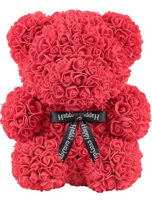 Çiçek misin Teddy Rose Bear Güllü Ayıcık Kırmızı 23X18 cm