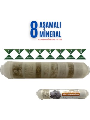Evora 8 Li Combo Filtre Su Arıtma Filtresi Alkalin + Detox Yüksek Performanslı Mineral Filtre