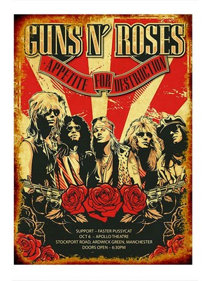 Tablomega Guns N Roses Dekoratif Ahşap Tablo