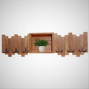 Apak Ahşap Dekoratif Raflı Askılk Hol Oda Çocuk Odası 6metal Askılı