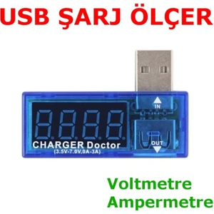 USB Şarj Ölçer Şarj Doktoru Voltmetre Ampermetre Şarj Metre
