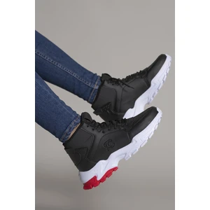 Siyah Beyaz Kırmızı Sneaker Bot 0012108