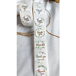 Çikoleyt Design Yapışkanlı Etiket  Thank You Yapraklı 2,5 cm 50 Adet