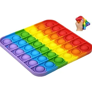 Pop It Fidget Kare Popit Renkli Gökkuşağı Popit