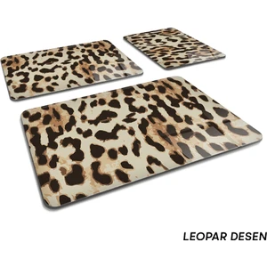 3'lü Takım Leopar Desenli | Cam Kesme Tahtası - Cam Kesme Tablası