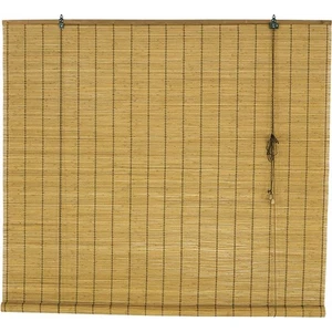 Ahşap Görünümlü Bambu Stor Perde Kahve